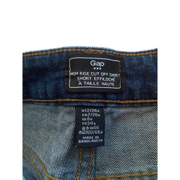 Gap Women's Blue High Rise Cut Off Denim Jeans Shorts Size 2 - Picture 3 of 4